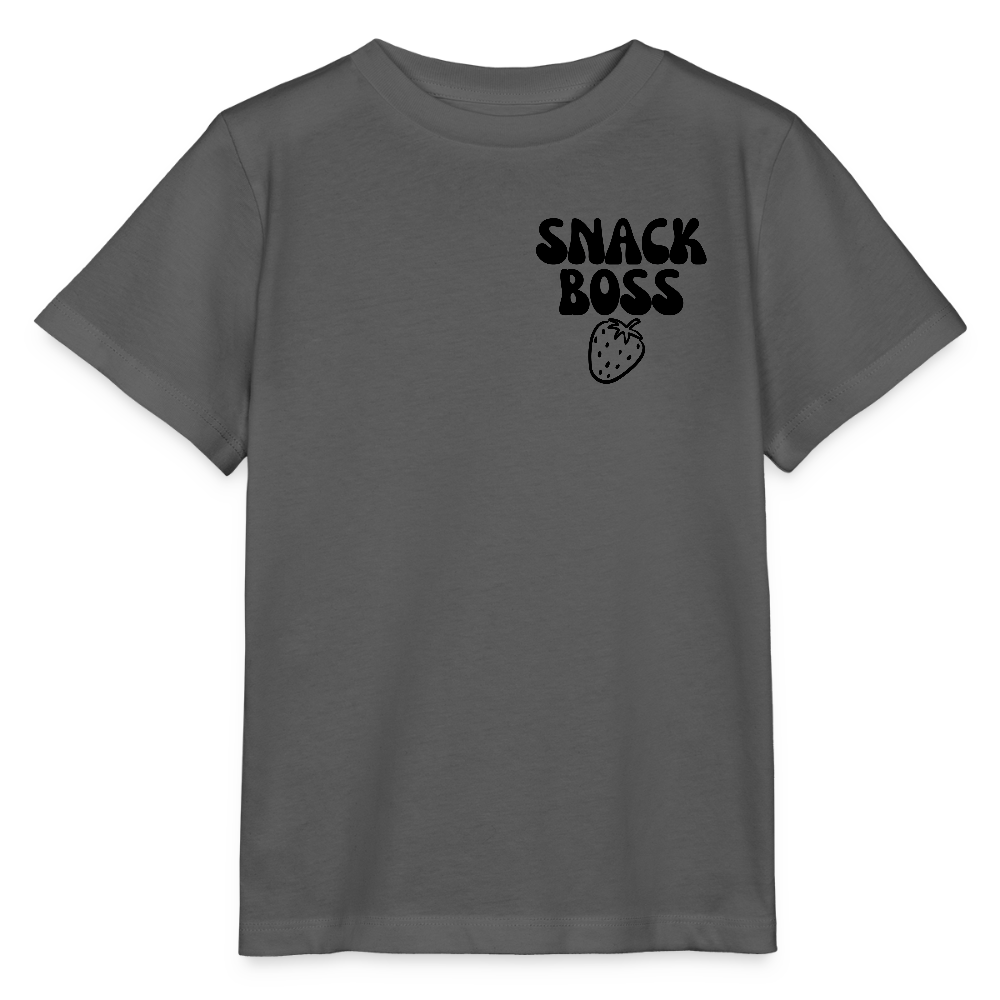 Snack Boss Strawberry | Kinder T-Shirt | 100% Organic - anthracite