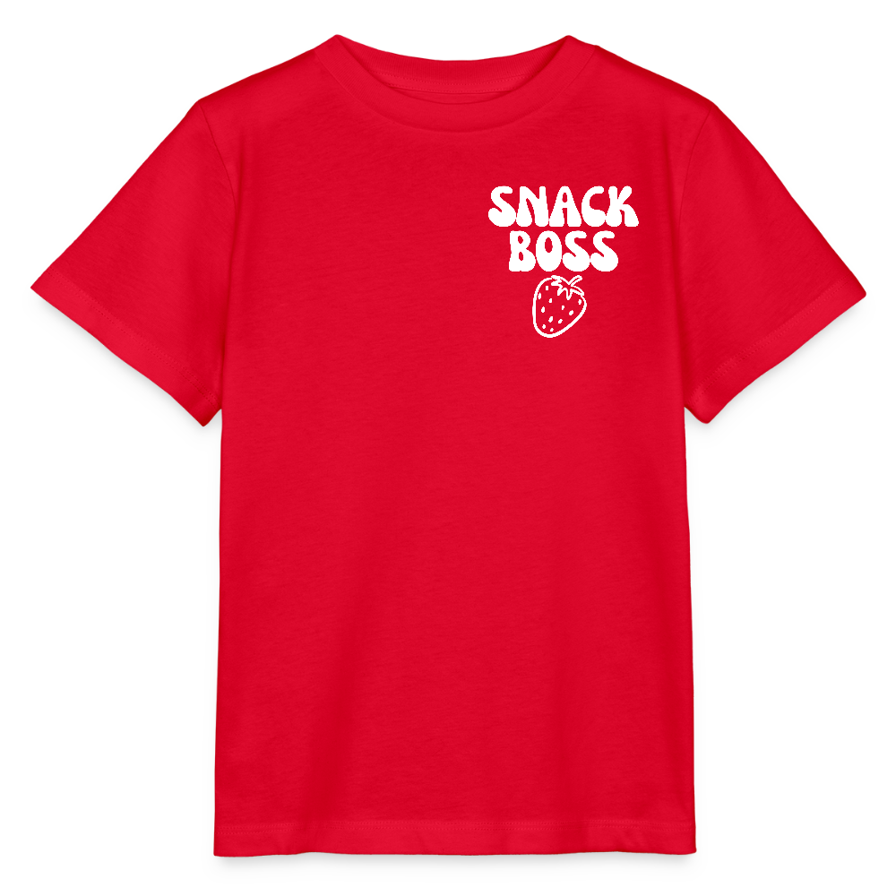 Snack Boss Strawberry | Kinder T-Shirt | 100% Organic - red