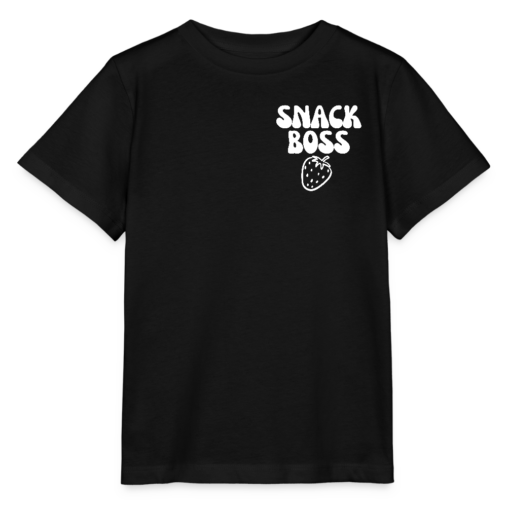 Snack Boss Strawberry | Kinder T-Shirt | 100% Organic - black