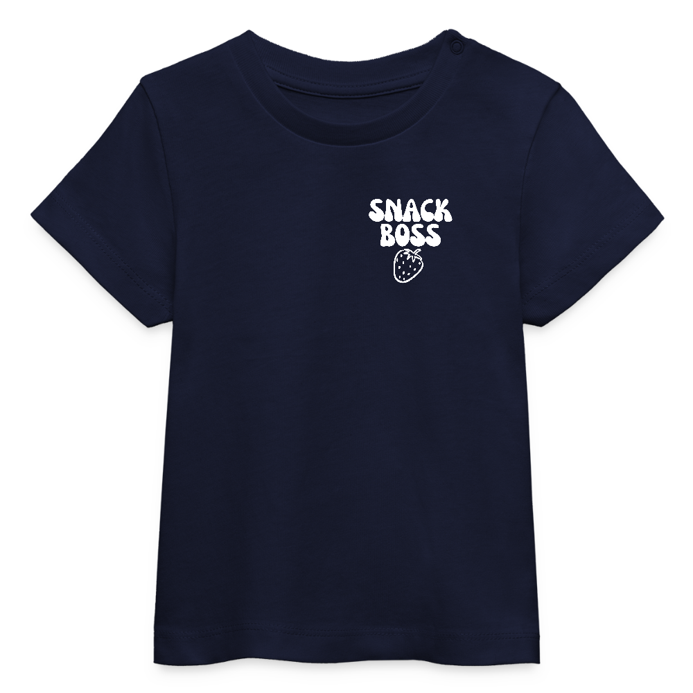Snack Boss Strawberry | Baby T-Shirt | 100% Organic - navy