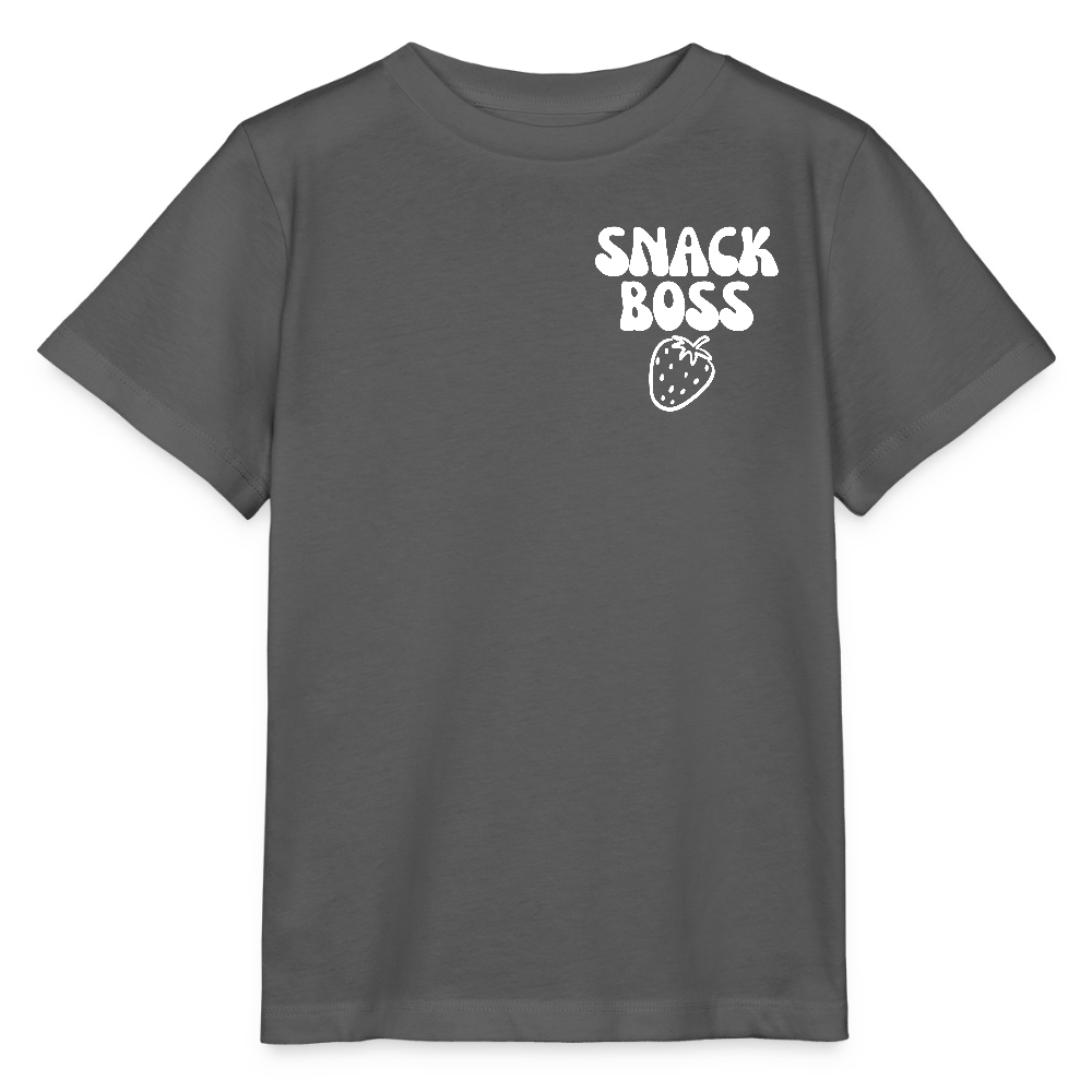 Snack Boss Strawberry | Kinder T-Shirt | 100% Organic - anthracite