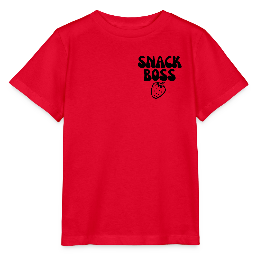 Snack Boss Strawberry | Kinder T-Shirt | 100% Organic - red