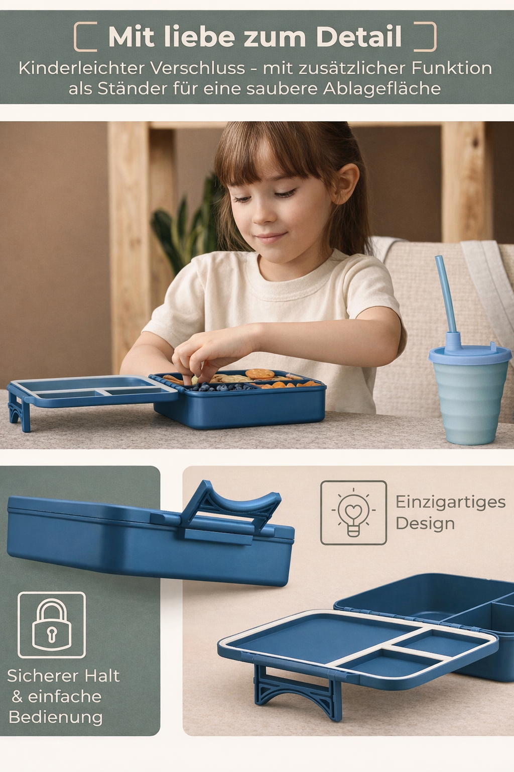 Brotdose Kinder auslaufsicher – My Vesperbox mit Fächern (Made in Germany) | personalisierbar