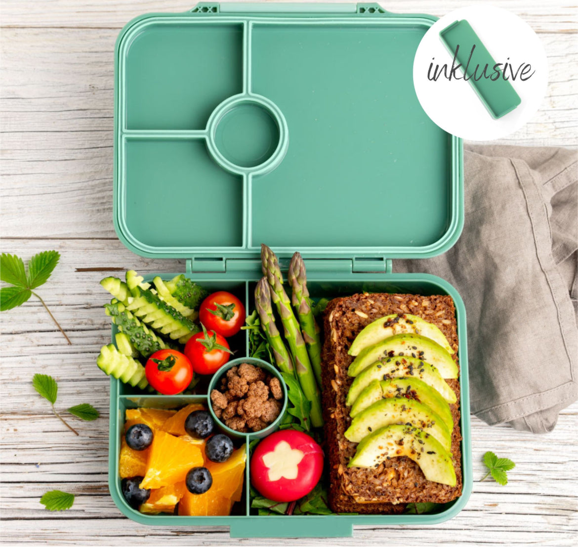 LEKKABOX Classic - Lunchbox mit 4 Fächern