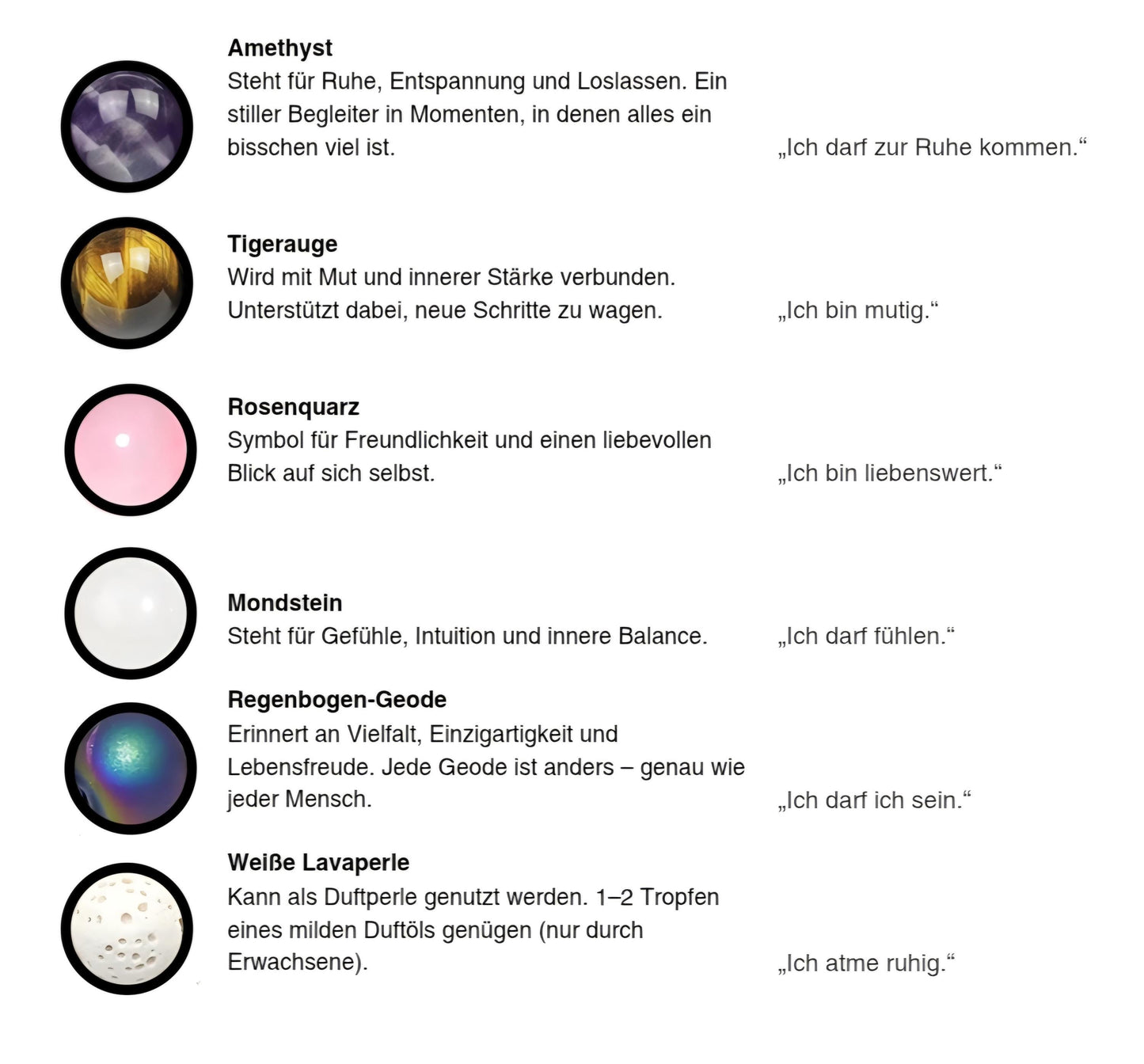Namenskette mit Edelsteinen & Affirmation – personalisierter Begleiter