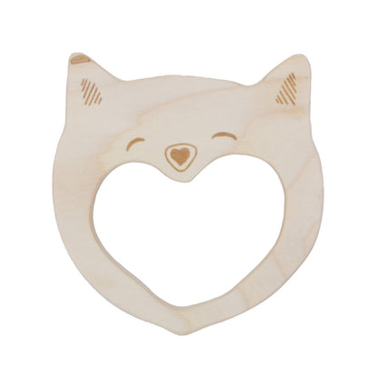 Beißring aus Holz Smily Cat