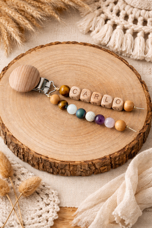 Affirmations-Begleiter mit Name – personalisierte Edelstein-Namenskette