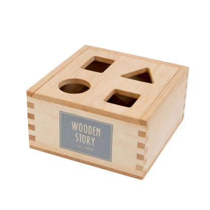 Montessori ToyShape Sortierbox, stapelbar, Natur