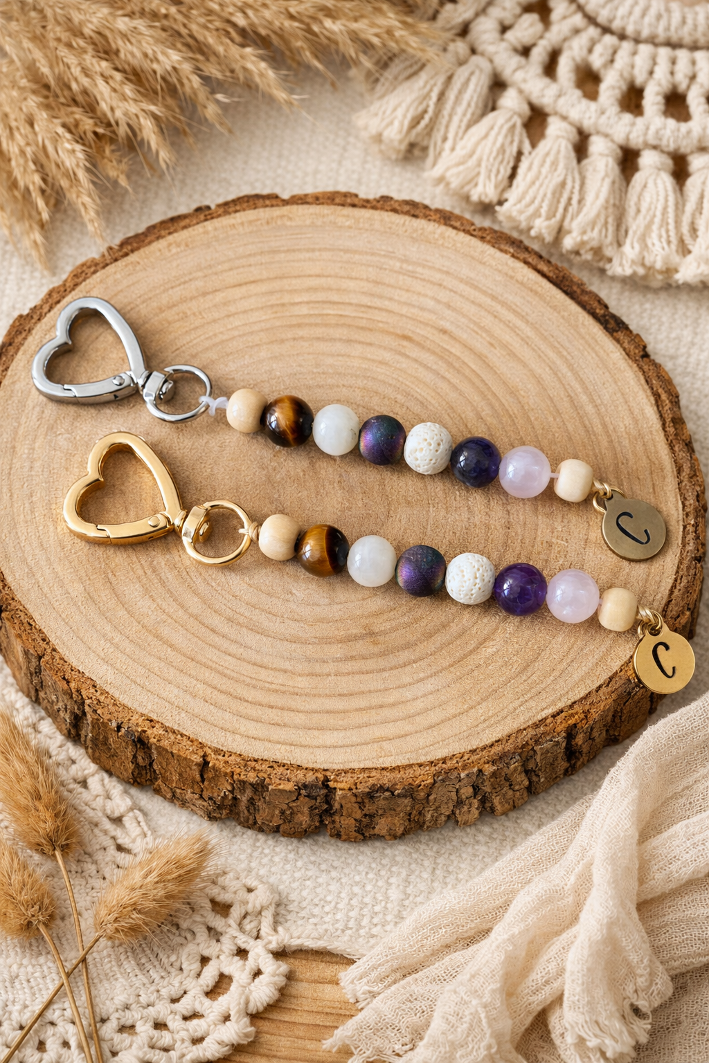 Affirmations-Begleiter mit Name – personalisierte Edelstein-Namenskette