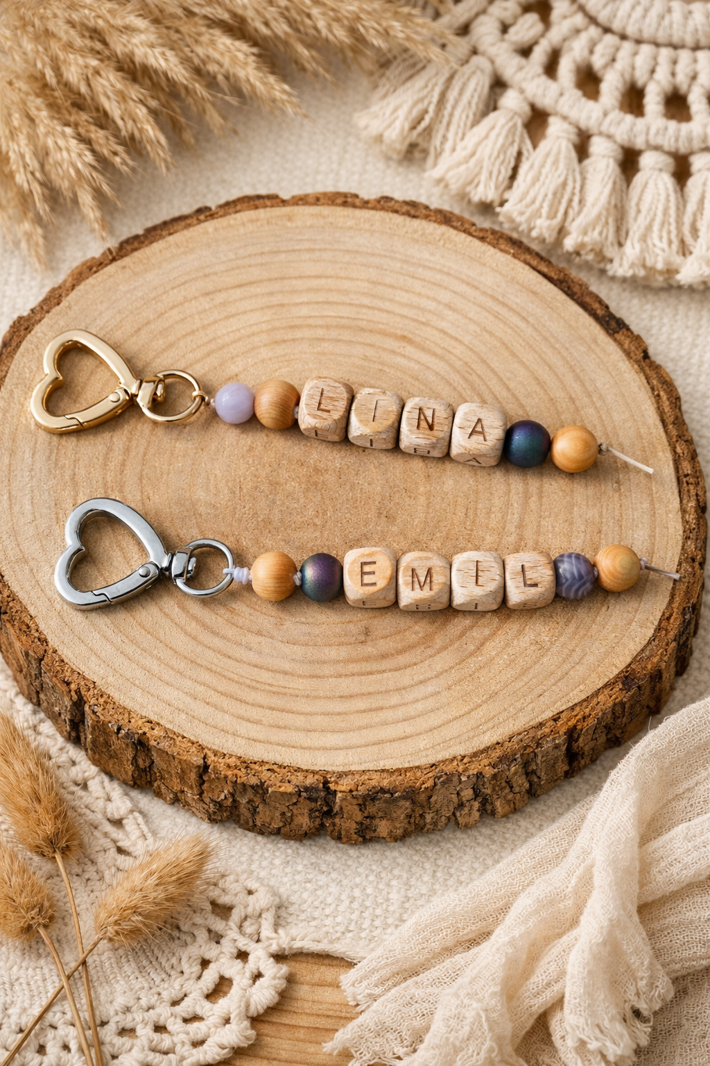 Affirmations-Begleiter mit Name – personalisierte Edelstein-Namenskette