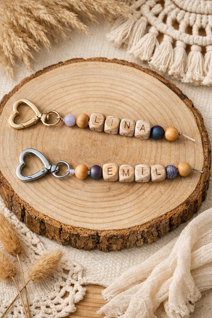 Affirmations-Begleiter mit Name – personalisierte Edelstein-Namenskette