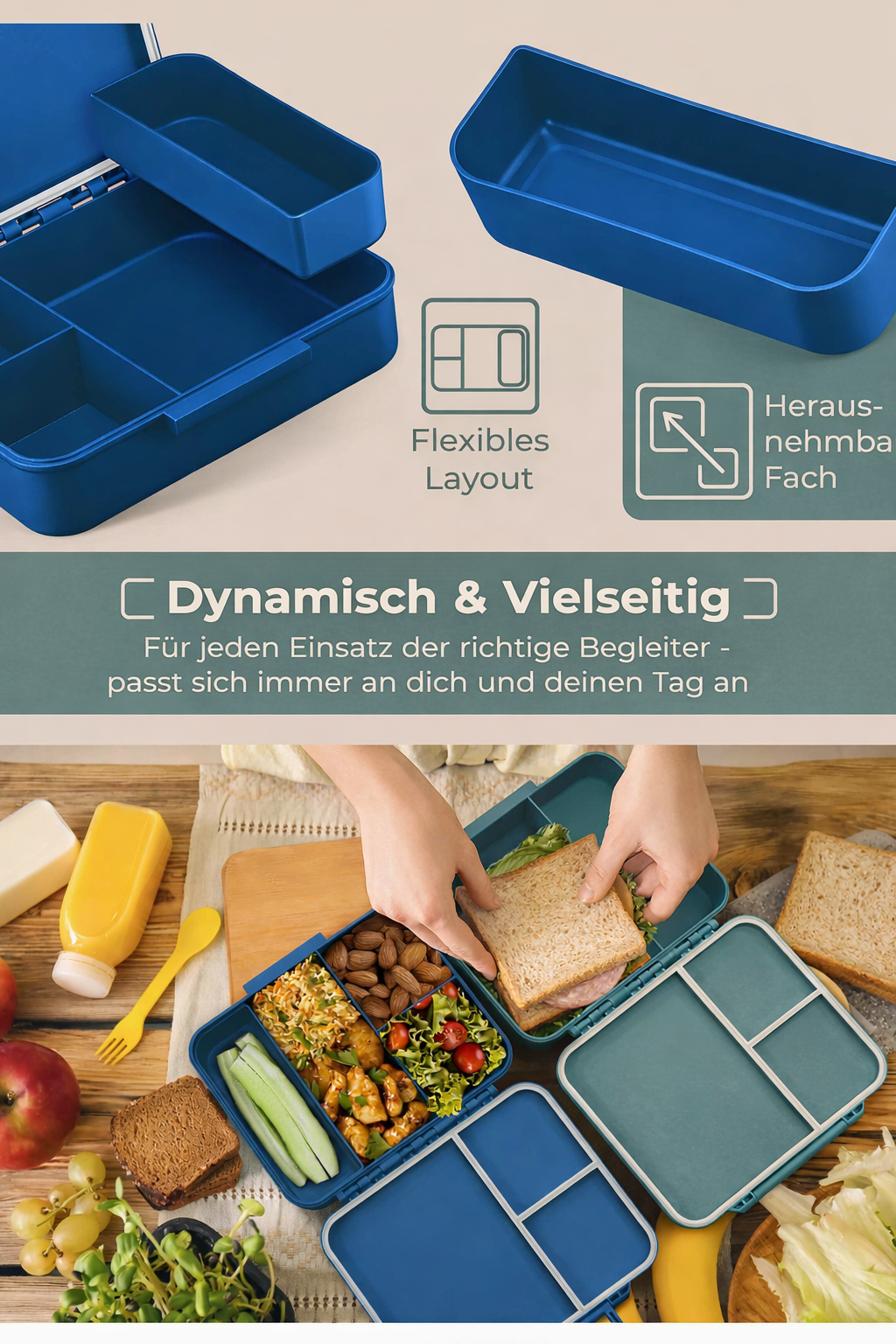 Brotdose Kinder auslaufsicher – My Vesperbox mit Fächern (Made in Germany) | personalisierbar