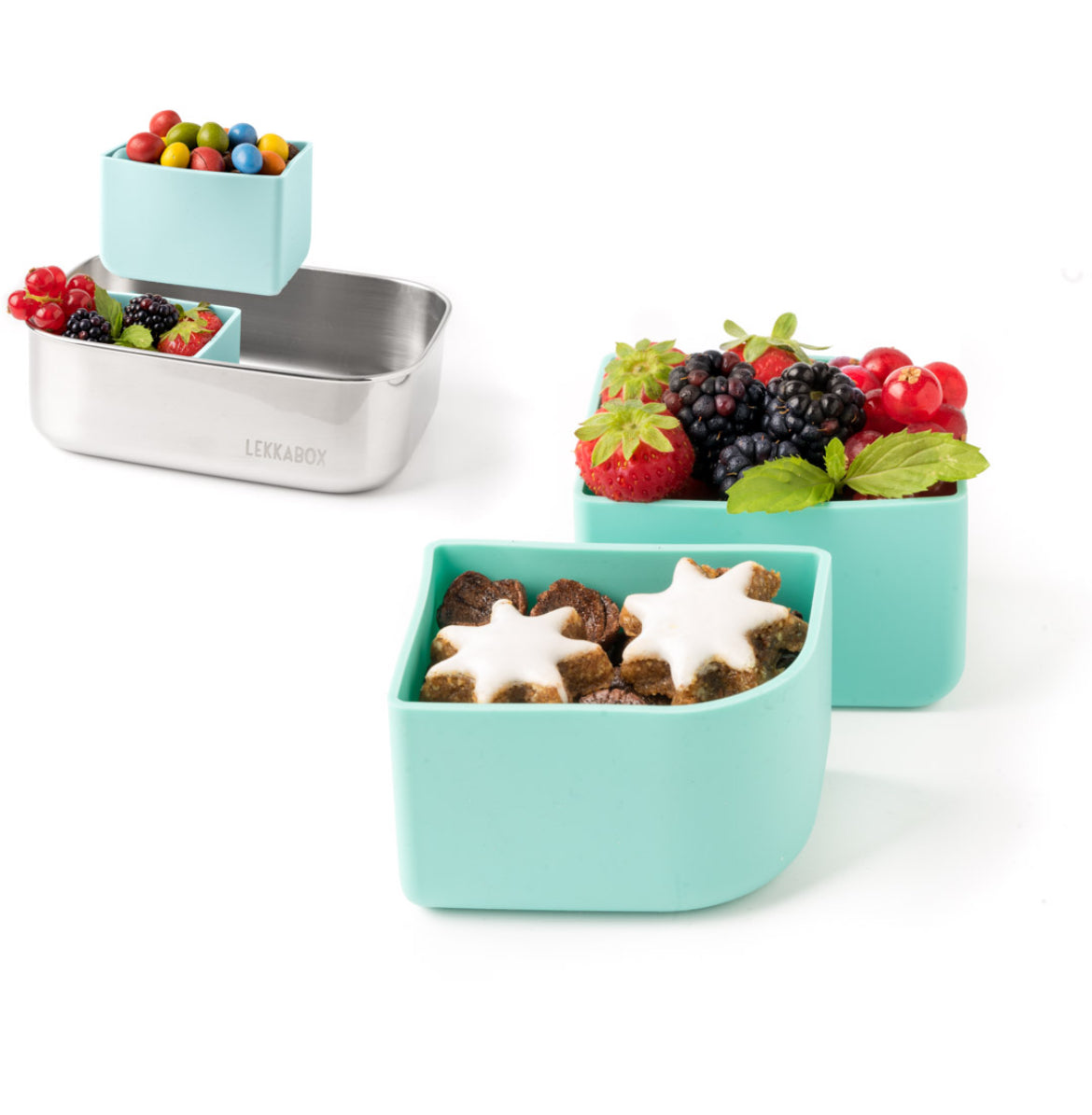 LEKKABOX Base Bento Cups, 2er Set | Silikon Förmchen für die Brotdose