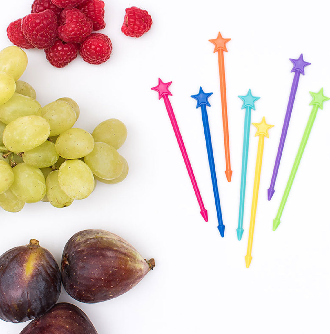 Lunch Punch Stix - Foodpicks Sterne, 7er Set Rainbow | Snackpiekser