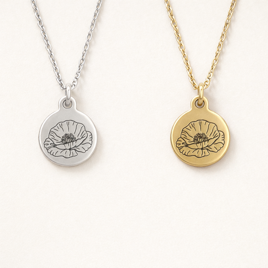 Kettenanhänger Geburtsblume | Erinnerung | Mit und ohne Kette