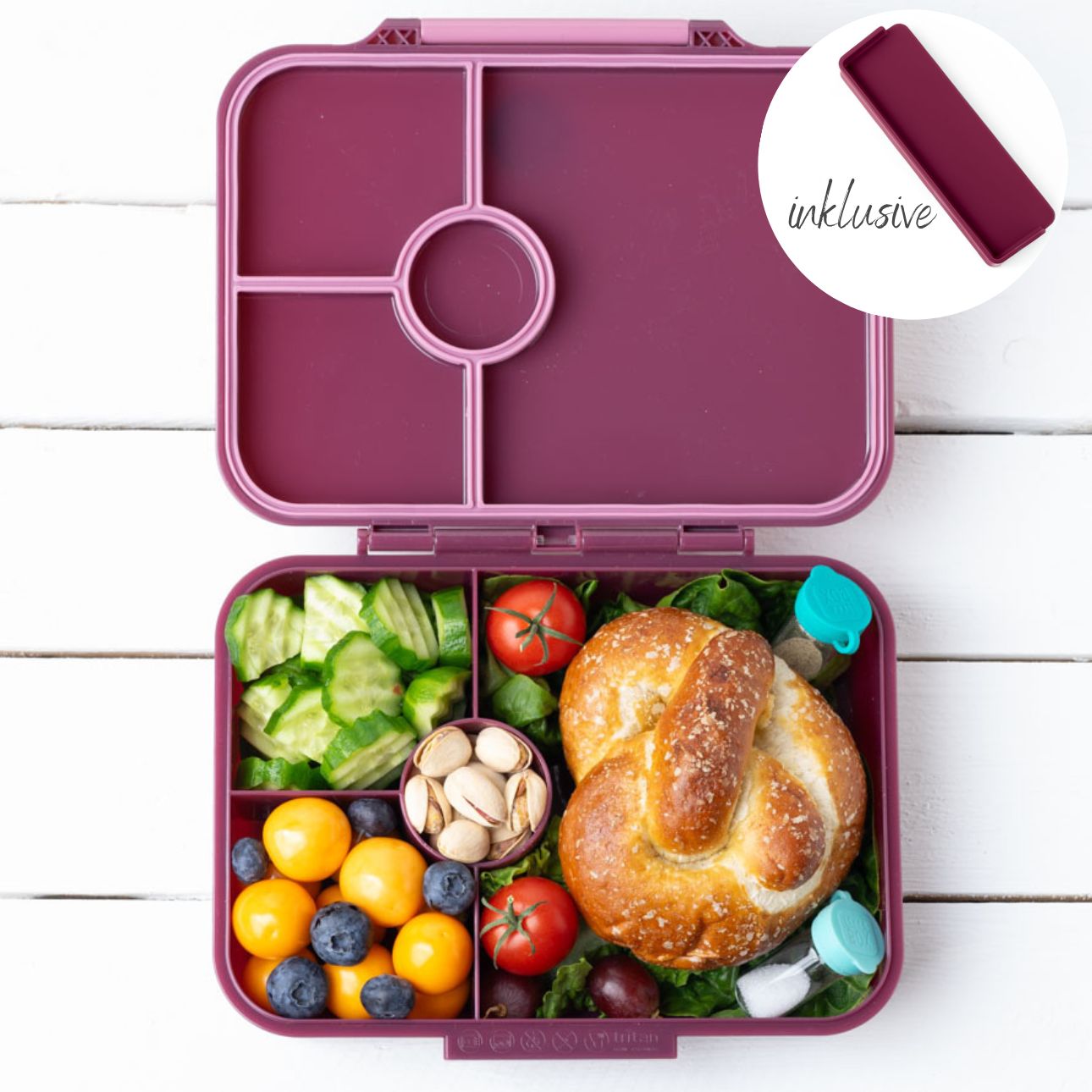 LEKKABOX Classic - Lunchbox mit 4 Fächern