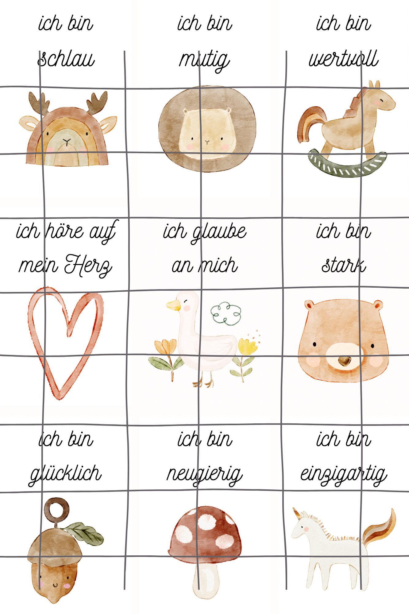 Digitaler Download!! Affirmationskarten BOHO