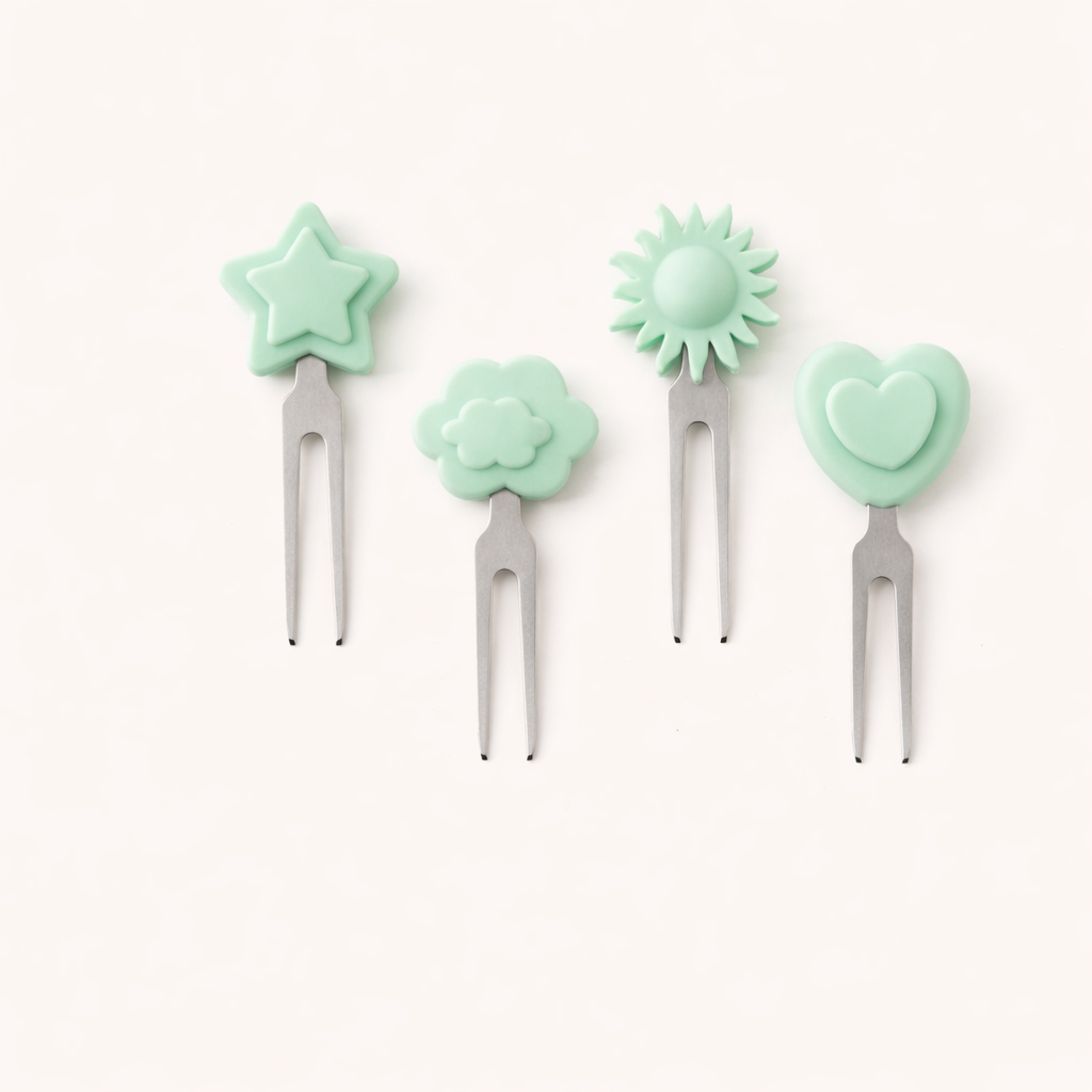 Snackpiekser Kinder Set mintgrün Herz Stern Wolke Sonne Edelstahl BPA frei Brotdose Zubehör